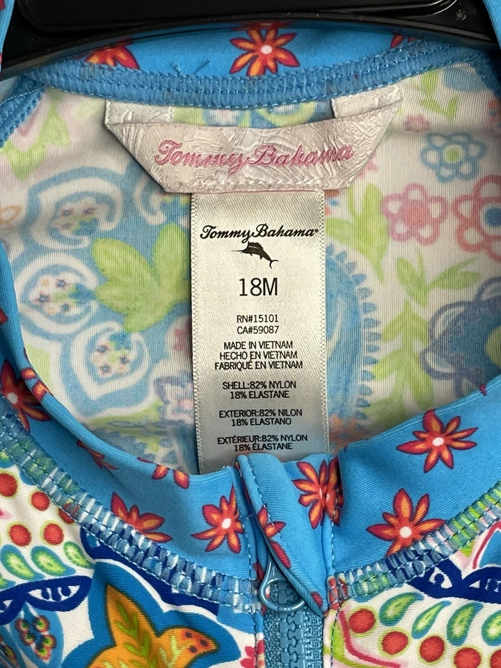 Tommy Bahama Bebé Niña Protección UV 1 Pieza Traje de Baño Traje de Baño Talla 18 Meses Foto 2 de 4