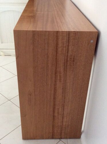 TIMBER & GLASS CONSOLE TABLE WITH LED LIGHTS. NEW. EX DISPLAY. - Picture 3 of 12