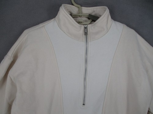 Nude Lucy Jumper Womens Extra Small Beige Khaki 1/2 Half Zip Sweater High Neck - Picture 2 of 17