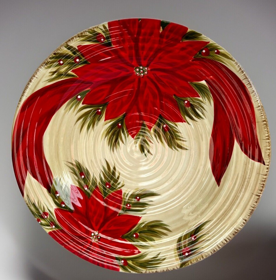 2 Tabletops Unlimited Christmas Carol Dinner Plates Hand Painted