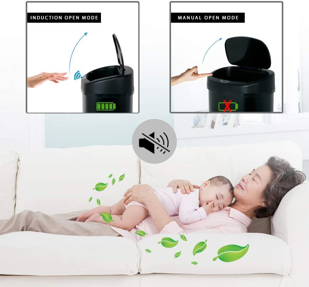 13 Gallon Garbage Can Automatic Sensor Touch Free Stainless Kitchen ...