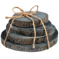 4X Holzscheibe Mit Rinde Holzuntersetzer Untersetzer GeträNke-Untersetzer, Holz