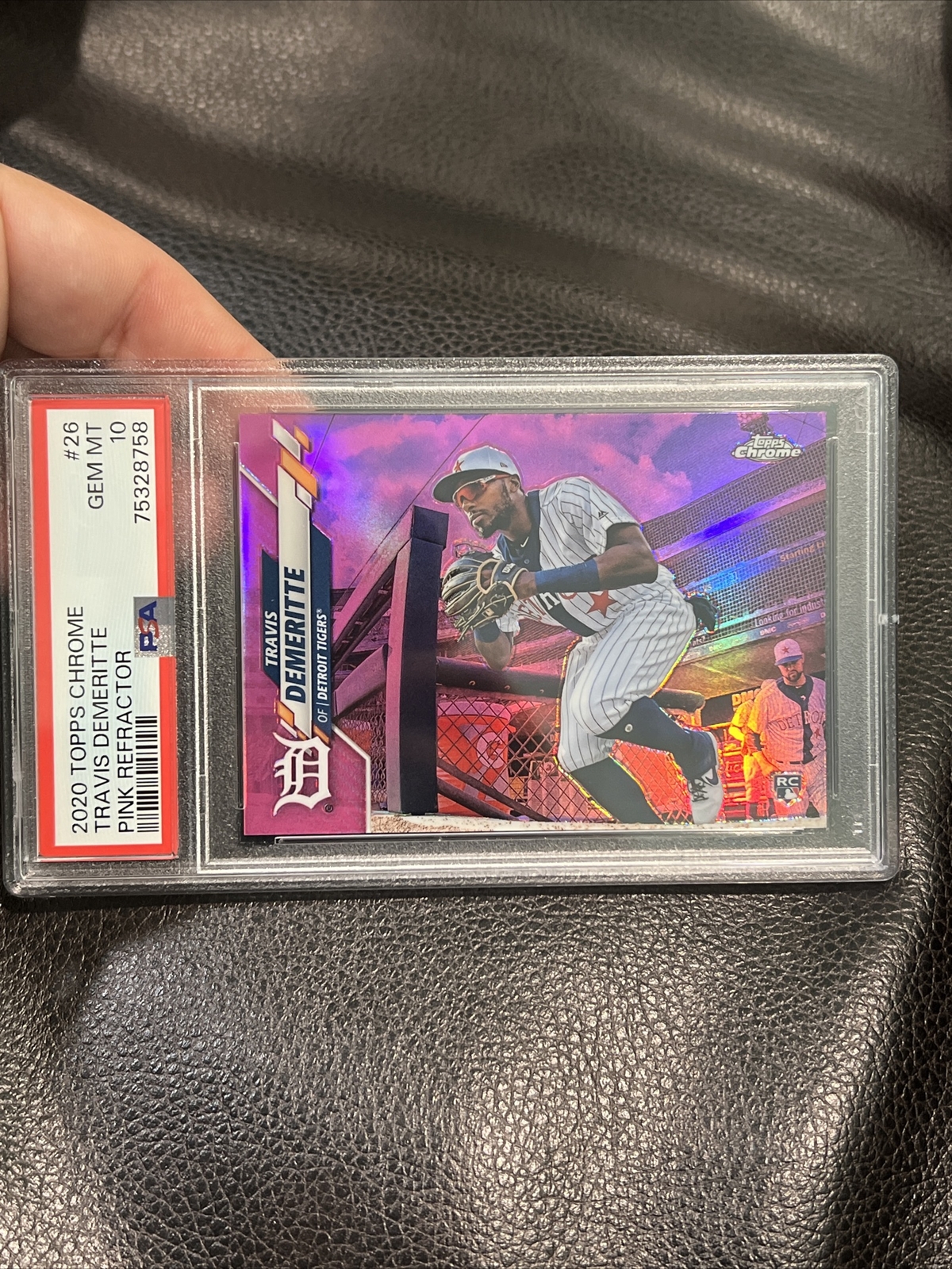 2020 Topps Chrome Pink Refractor Travis Demeritte #26 PSA 10 GEM MT Rookie RC