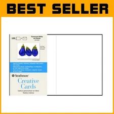 Watercolor Finish Cards, 100 Pack - Fluorescent White