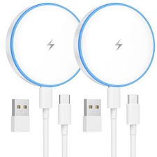 MagSafe Charger 2 Pack 15W Magnetic Wireless Charger Fast Charging Pad Compat...
