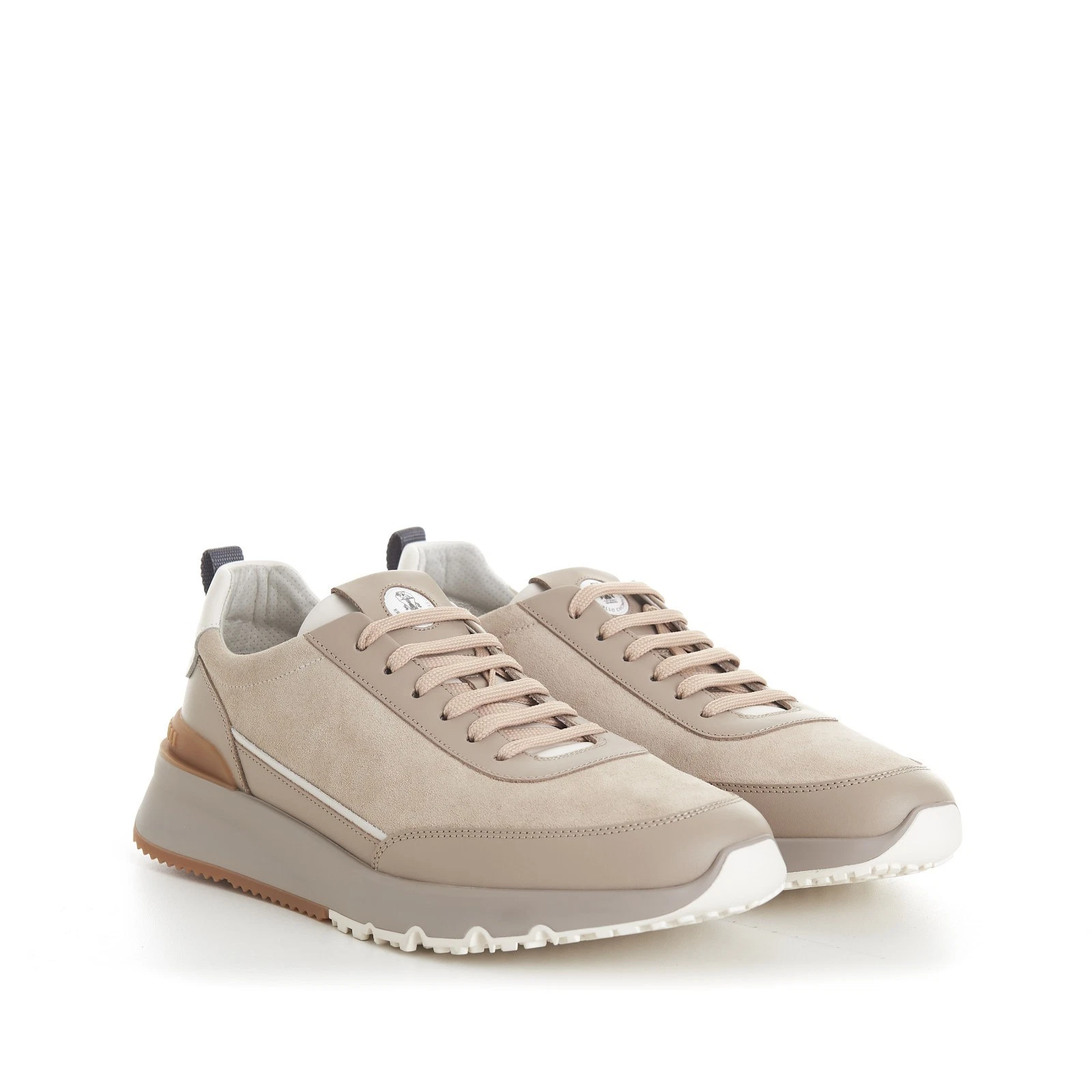 Brunello Cucinelli — BRUNELLO CUCINELLI 1150$ Low Top Runners Sneakers - Washed Suede & Calfskin