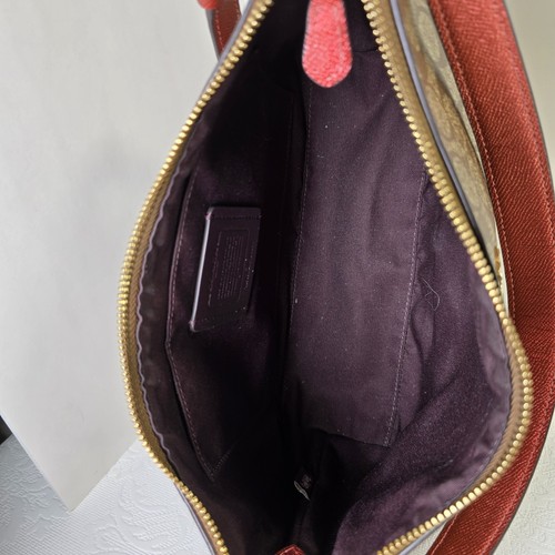 Coach Lewis Khaki/Metallic Clay Signature Coated Canvas Convertible Bag - Picture 13 of 16