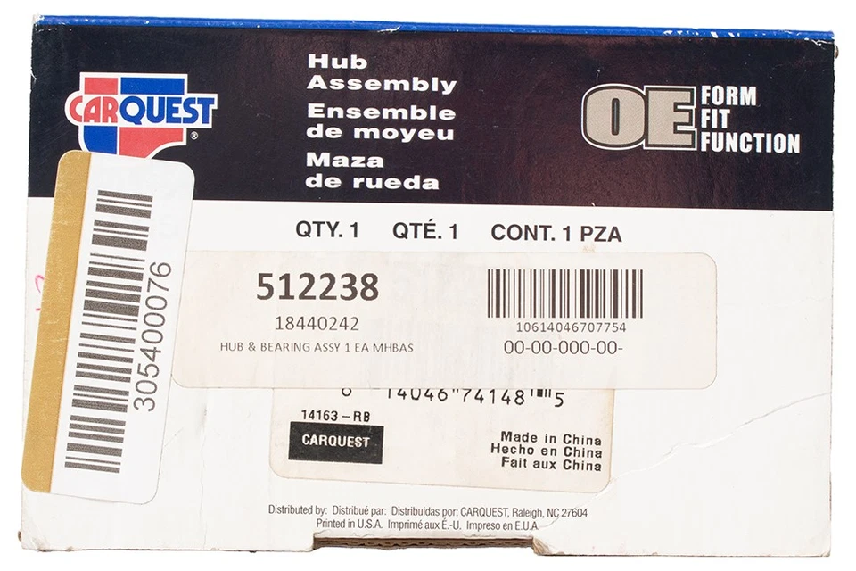 Conjunto de cojinete de buje trasero Carquest para Saturn L300 2001-2005 número de pieza 512238 Foto 4 de 4