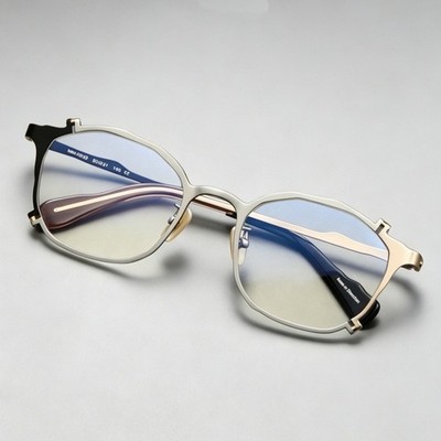Retro Irregular Polygon Metal Eyeglass Frames Unisex Prescription Spectacles
