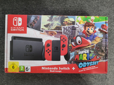 Nintendo Switch XAJ1001 Modell mit roten Joy-Cons