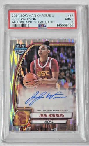 New Listing2024-25 Bowman Chrome U. - Stealth Refractor Juju Watkins ROOKIE AUTO PSA 9 MINT