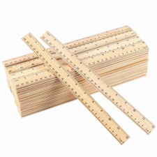 96 Pack 12 Inch Wooden Rulers Bulk, 30cm Wood, Measuring 2 Scales, Home, Office