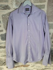Ted Baker Endurance Men's Formal Shirt 16 Purple Superfine Cotton Striped