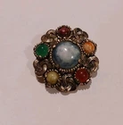 Vintage Celtic Style Brooch Faux Gem Detailing 70s Costume Jewellery
