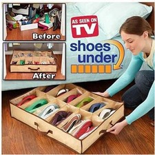12 Pairs Shoe Tidy Under Bed Storage Storer Organiser Closet Bag For Shoes UK
