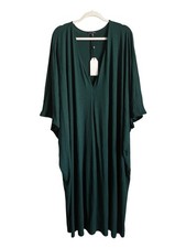 NWT Universal Standard Teresa Liquid Jersey V-Neck Dress Forest Green Midi Sz 4X