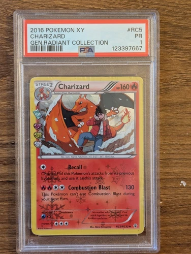 2016 Pokemon XY Generations PSA 1 Charizard Radiant Reverse Holo RC5 RC32 POOR