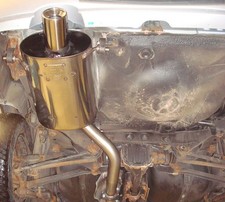 FOX Endschalldämpfer 1x100mm mit Absorber für Subaru Impreza GD GG 1.5l ab 00