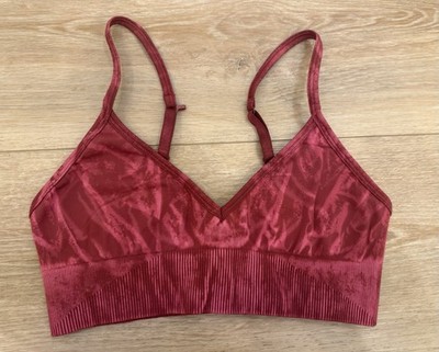 Lululemon Athletica Red Tie Dye Workout Athletic Sports Bra Sz 8 A/B Cup
