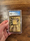 CGC 8.5 Blue Label Pikachu Gold Metal Promo 58/102 Celebrations Ultra Premium