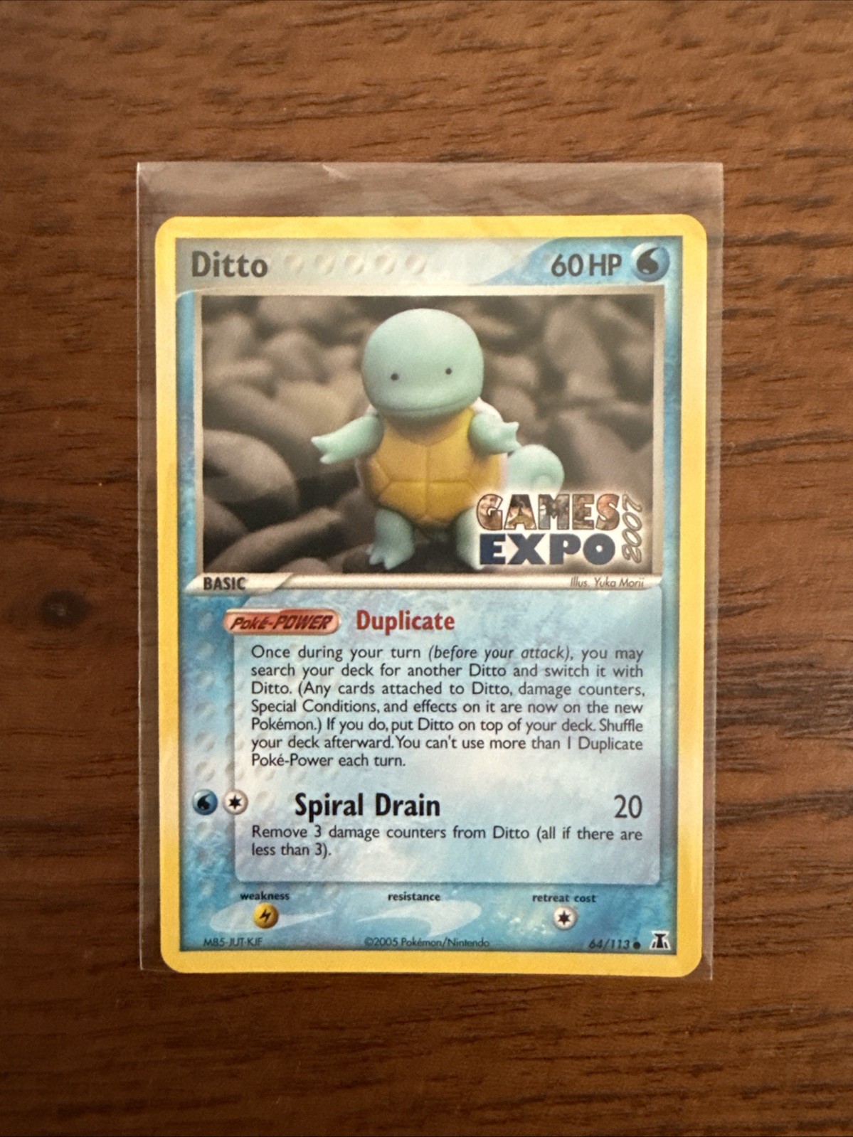 DITTO (Squirtle) Pokemon Card - 64/113 - 2007 Games Expo Stamped Promo - NM