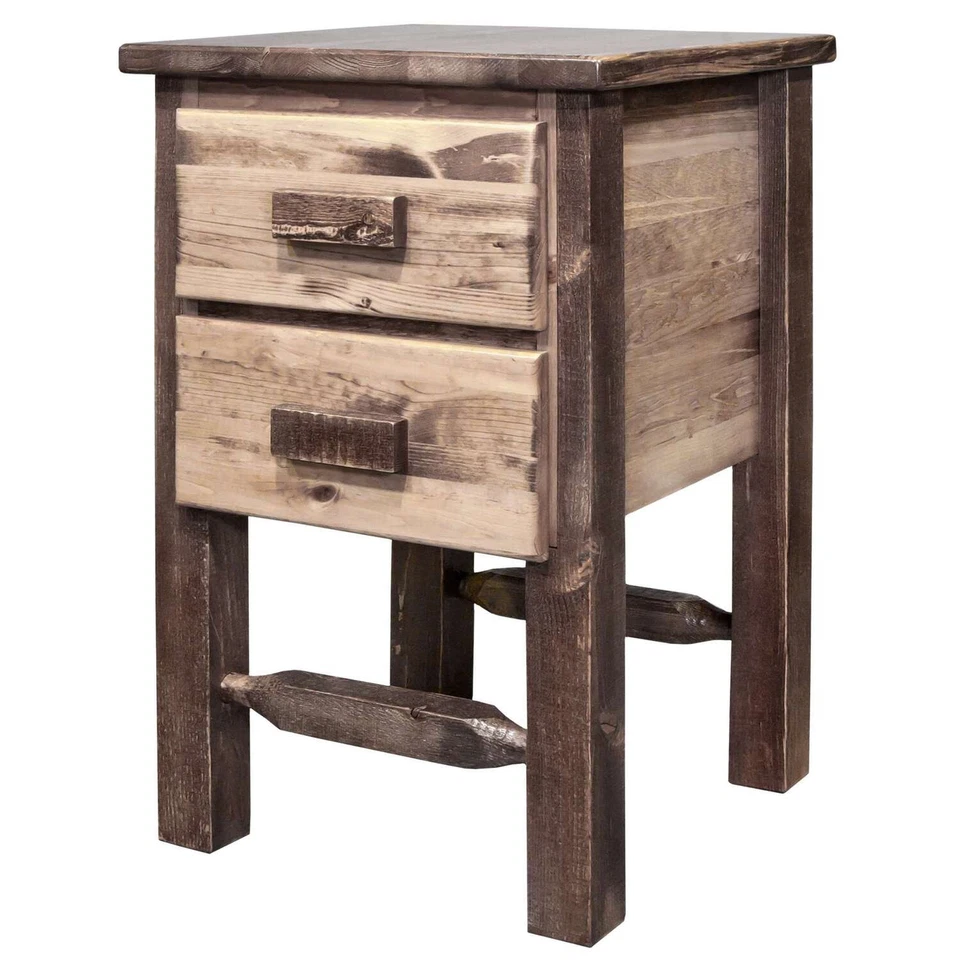 Mesa de cabeceira Montana Woodworks Homestead com 2 gavetas lacada com vitrais MWHCN2DNS - Imagem 3 de 3