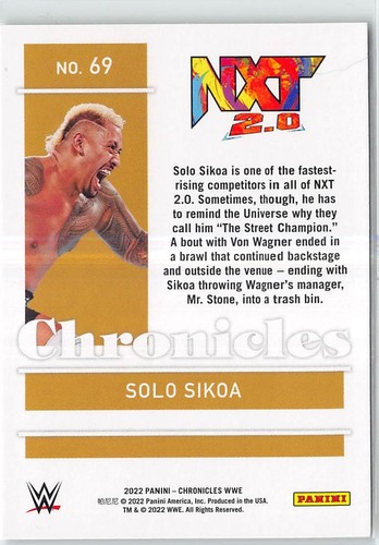 2022 Panini Chronicles WWE Base #69 Solo Sikoa RC - Picture 2 of 2