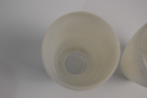 2 Vintage MCM White Pole Lamp Shades 8.25" Long with Threaded 2" Fitter Glass - Picture 19 of 24
