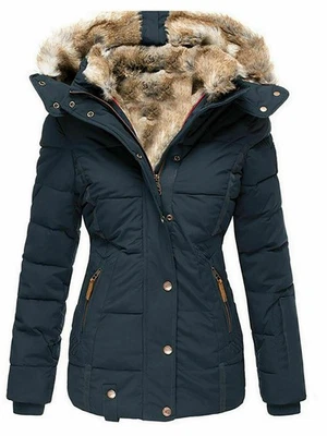 MARKENLOS Winter Damen Navahoo warm Jacke Langer Teddyfell jacke Parka Mantel Coat Anbau--