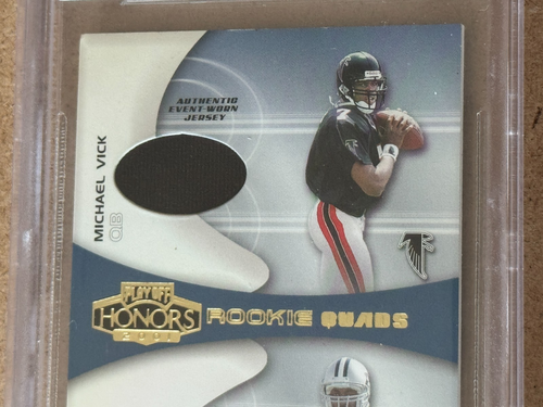 2001 Playoff NFL Rookie Quad Jersey MICHAEL VICK Weinke Carter McMahon BGS Card - Picture 4 of 14