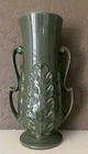 RED WING POTTERY (MN 1930-1967) HANDLED VASE #1379 (ca 1950s) - DARK GREEN