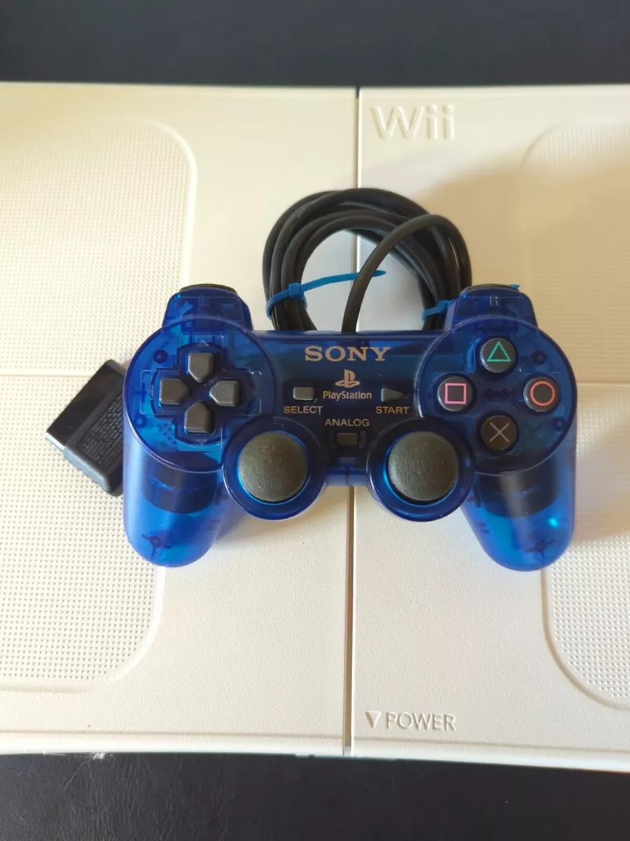 PS2 Controller PlayStation 2 DualShock Clear Blue SCPH 10010