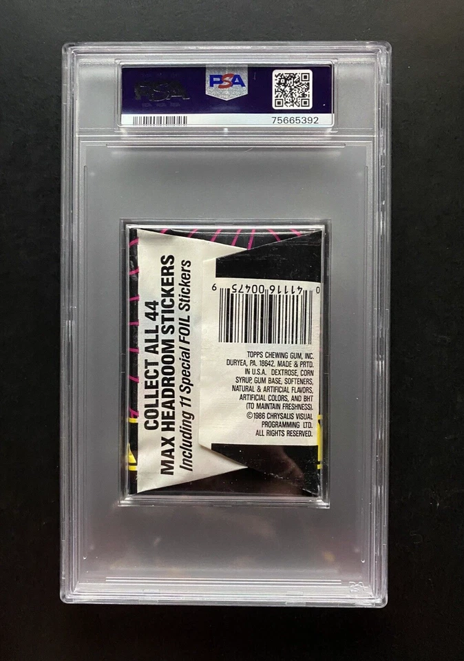 SUPER RARE 1986 Topps MAX HEADROOM Sealed Wax Pack- PSA 8 - POP 11, None Higher! - Image 2 of 2
