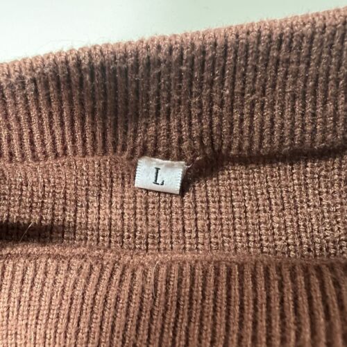 Suéter Mujeres LG Marrón De Gran Tamaño Holgado Acanalado Cuello Redondo Grueso Lagenlook Mocha - Imagen 3 de 7