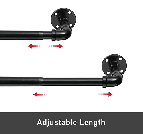 Tringle à rideau industrielle extensible 81-180cm Tringle à rideau réglable N... - Foto 4 di 6
