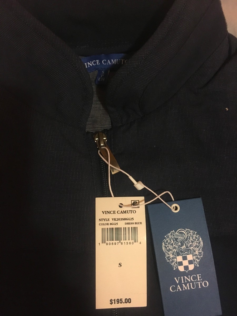 NEW Vince Camuto Mens Casual Bomber Jacket Dress Blue Small