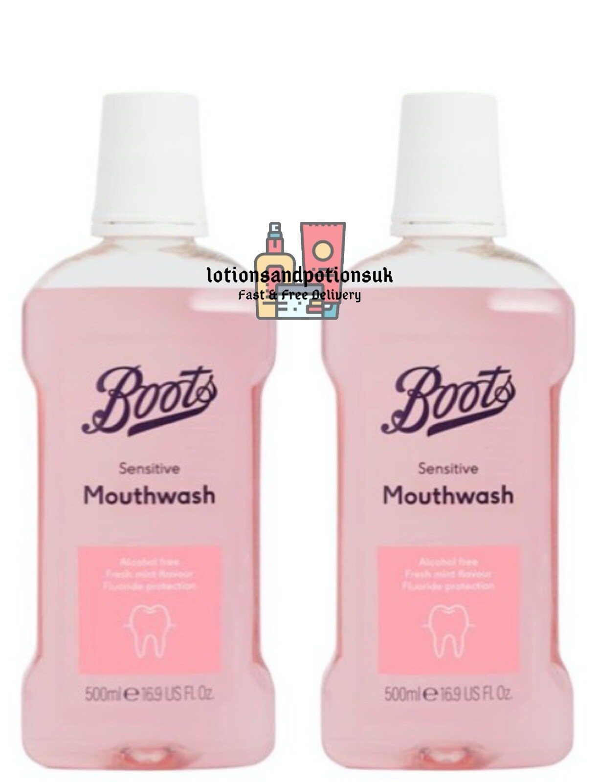 2 x Boots SENSITIVE Mouthwash Alcohol Free 500ml 5045098642621 eBay