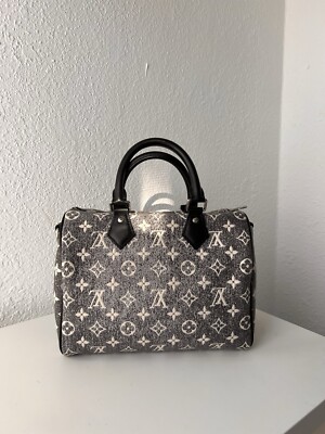 Louis Vuitton Speedy Bandouliere Duffle 25 Navy Blue/Grey  Denim Jacquard