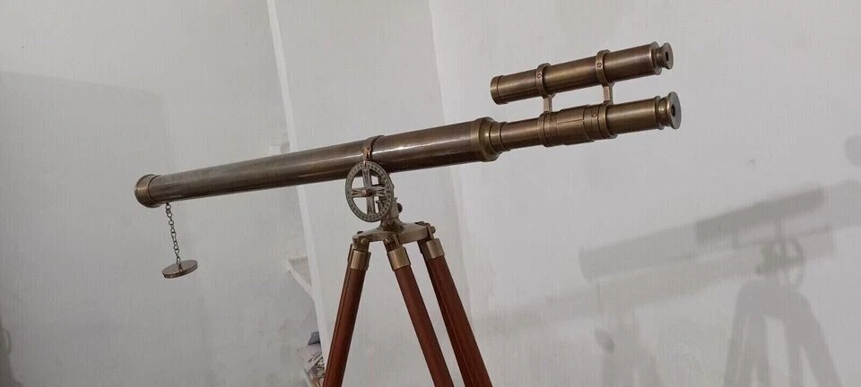 Nautical Marine Telescope With Wooden Tripod Stand Brass Telescope 39'' - Image 3 of 4