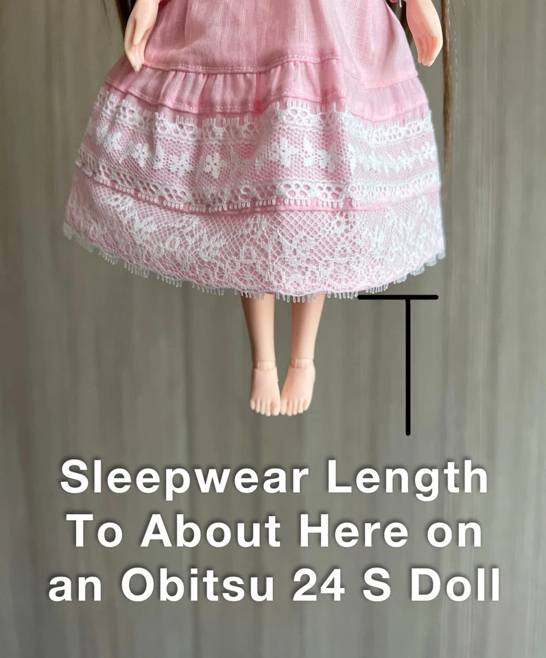 Ropa para muñeca Blythe -- Vestido para dormir rosa estilo retro (RARO) Foto 4 de 4