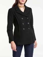 Max Studio Double Breasted Wool Blend Coat, Black Size Xl Brand New With Tags