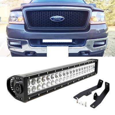 #ad #ad 120W 20quot; LED Light Bar w Lower Bumper Brackets Wirings For 2006 08 Ford F150 $123.39