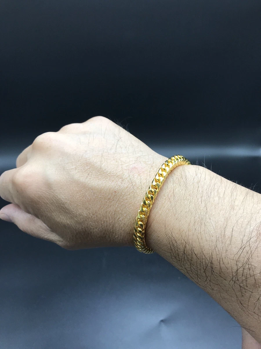 14k Solid Gold Franco Chain Bracelet 3mm | Florence Collection | MANSSION