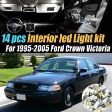 14pc Car Interior Led White Light Bulb Kit For 1995-2005 Ford Crown Victoria