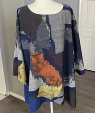 Citron Santa Monica Blouse Womens Sz 1X W/ Attached Tank