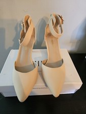Women Low Stilettos Heel Dress Pump Ankle Strap Pointed Toe Wedding Pump Shoes