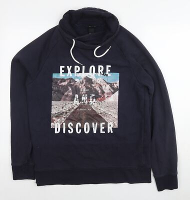 H&M Herren Pullover Hoodie blau Baumwolle Größe L - Explore Discover