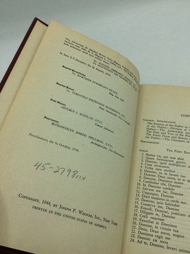 THE PSALMS - Charles J. Callan - 1944 - Latin & English - Biblical studies - Picture 3 of 8