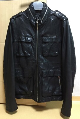 Mackage Leather Jacket Men 36 size Black color Used Excellect
