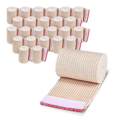 Nexskin 3'' (25 Pack) Organic Cotton Bandages Wrap Hook/Loop Fasteners USA Made